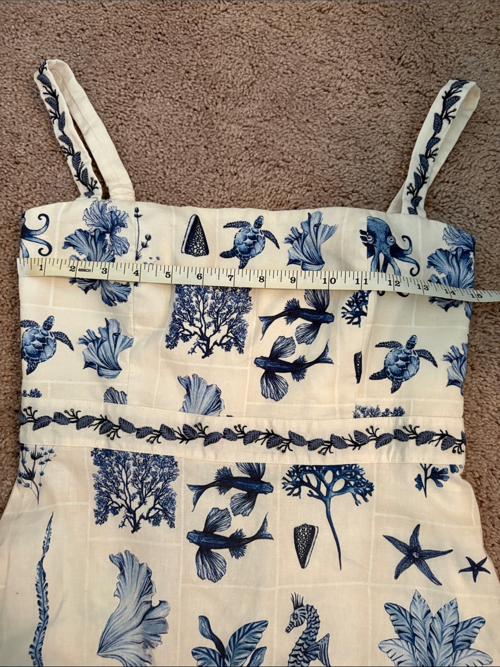 Blue Under the Sea Shell-Print Tiered Maxi Dress - Picture 6 of 11